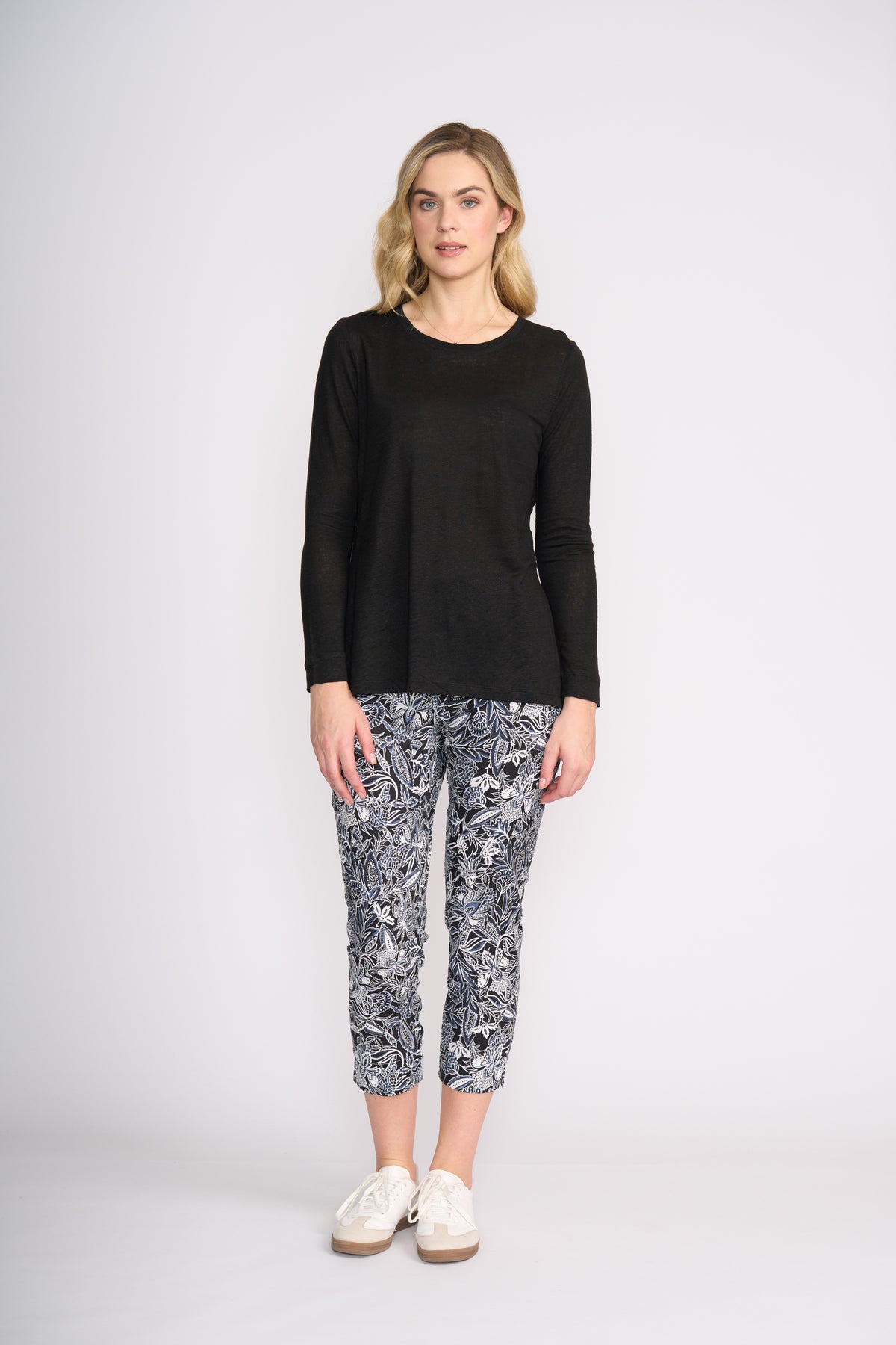 Foil Fuss Free Taper Trapeze Capri Pant in Nu Boheme Print