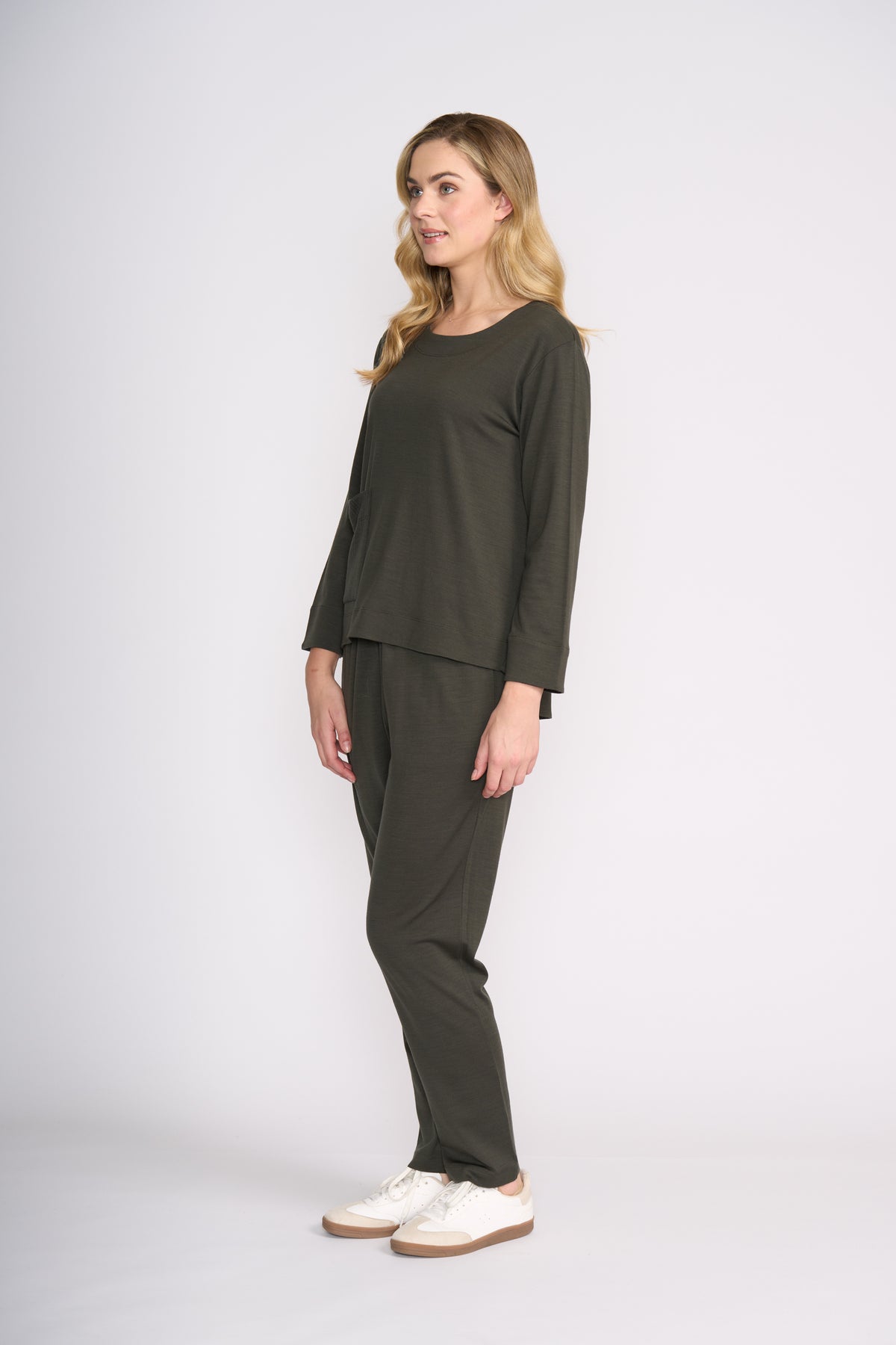 Foil Secret Agent Top in Olive