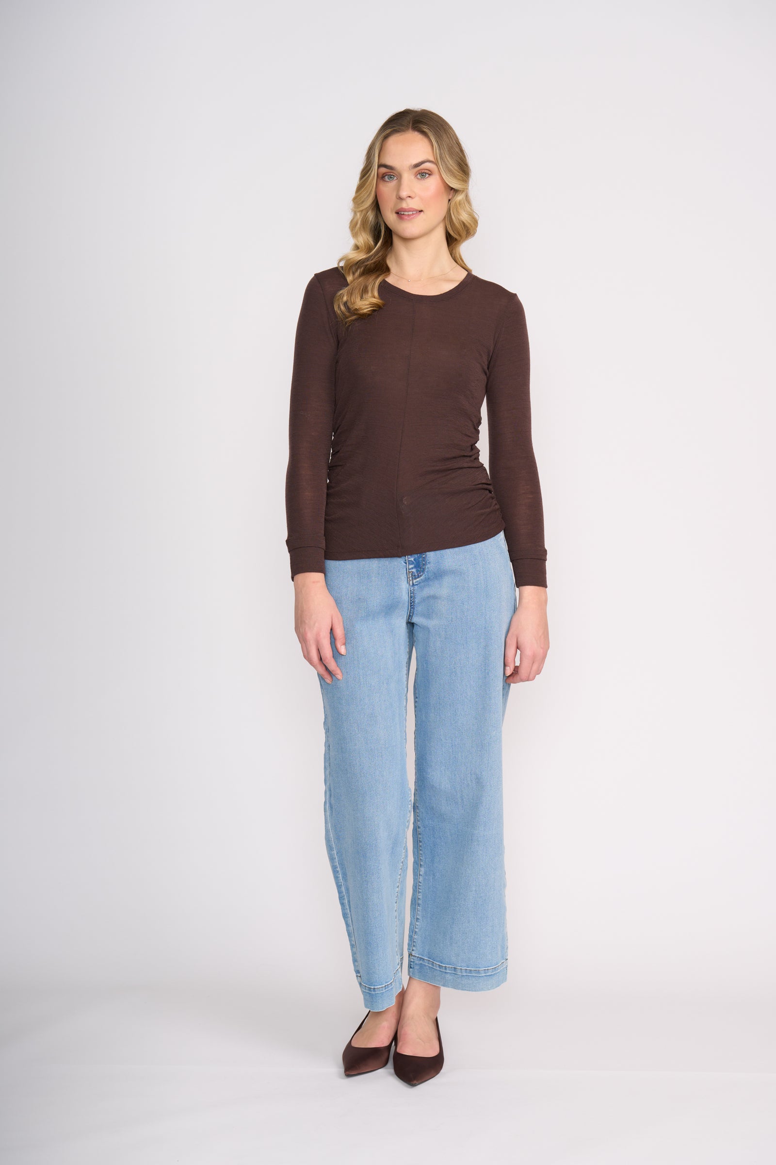 Foil Foil Double Up Top in Ristretto