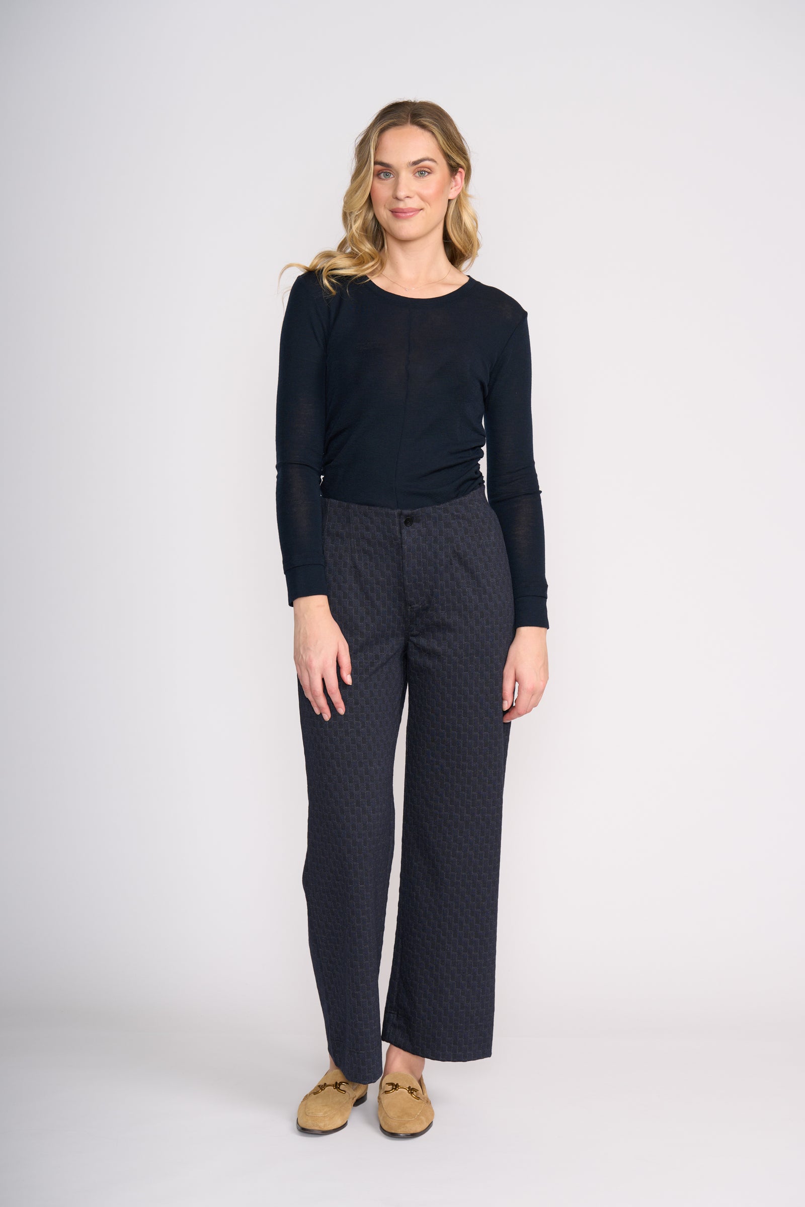 Foil Soft Cinch Trouser in Checkerboard