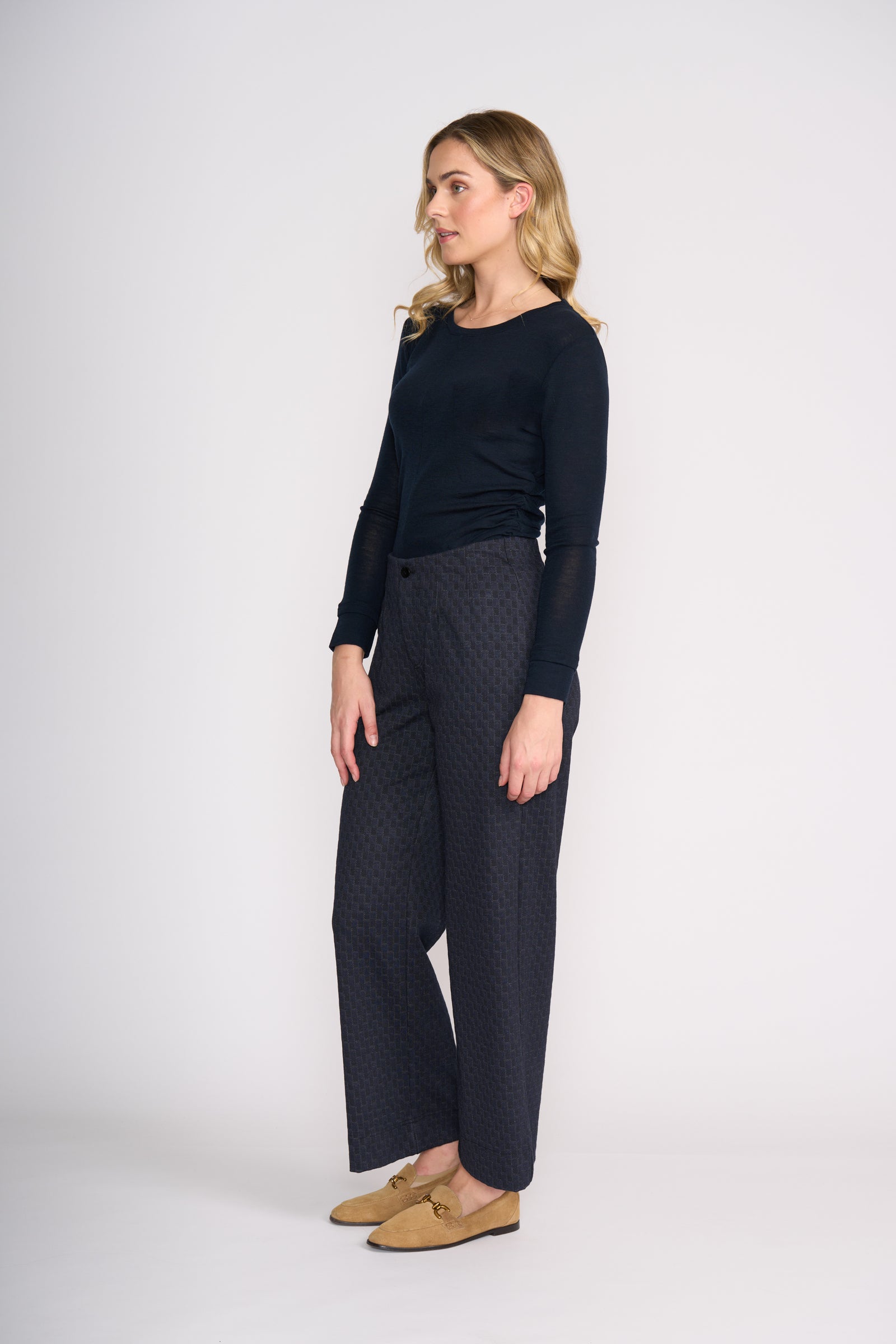 Foil Soft Cinch Trouser in Checkerboard