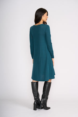 Foil Delightful Dress in Midnight Green