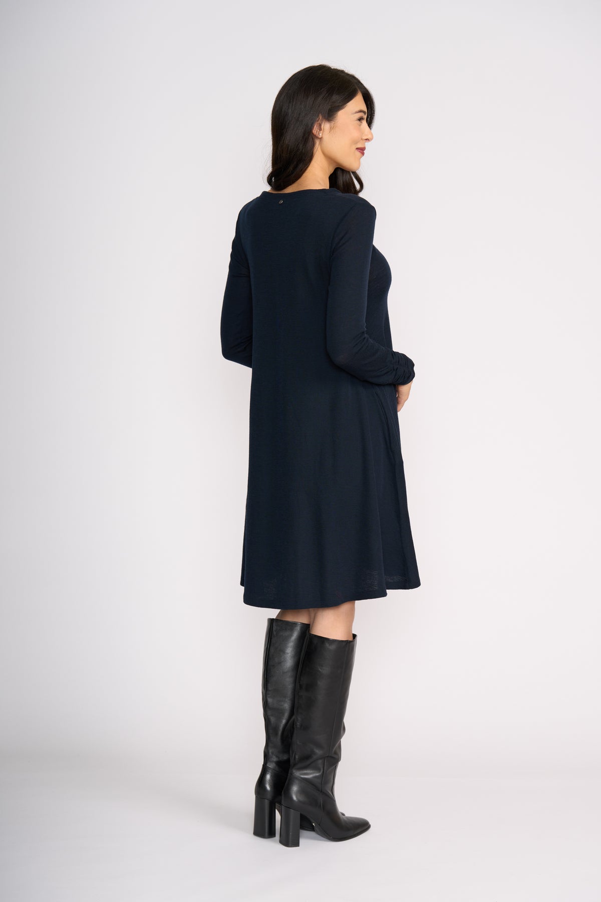 Foil Delightful Dress in True Navy