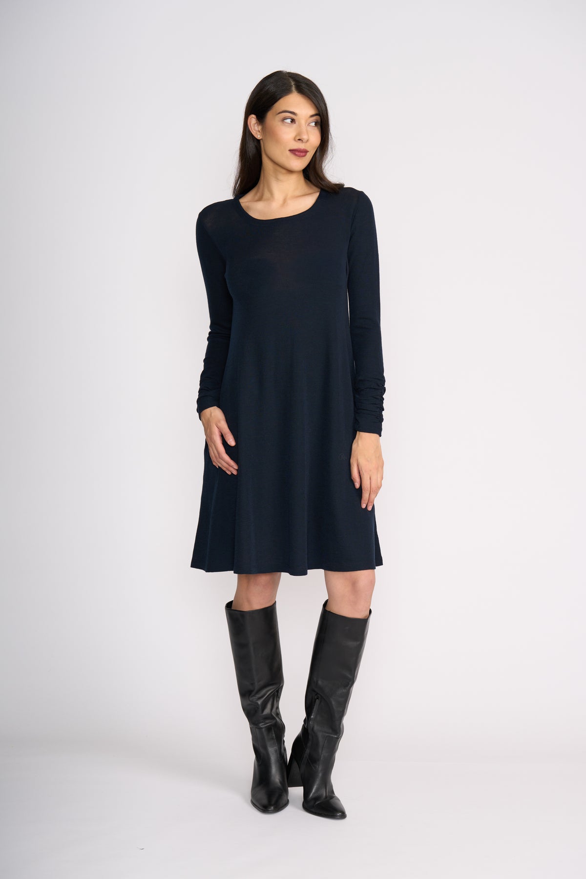 Foil Delightful Dress in True Navy
