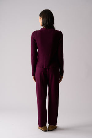 Foil Set Play Wrap Cardi in Cherry Lacquer