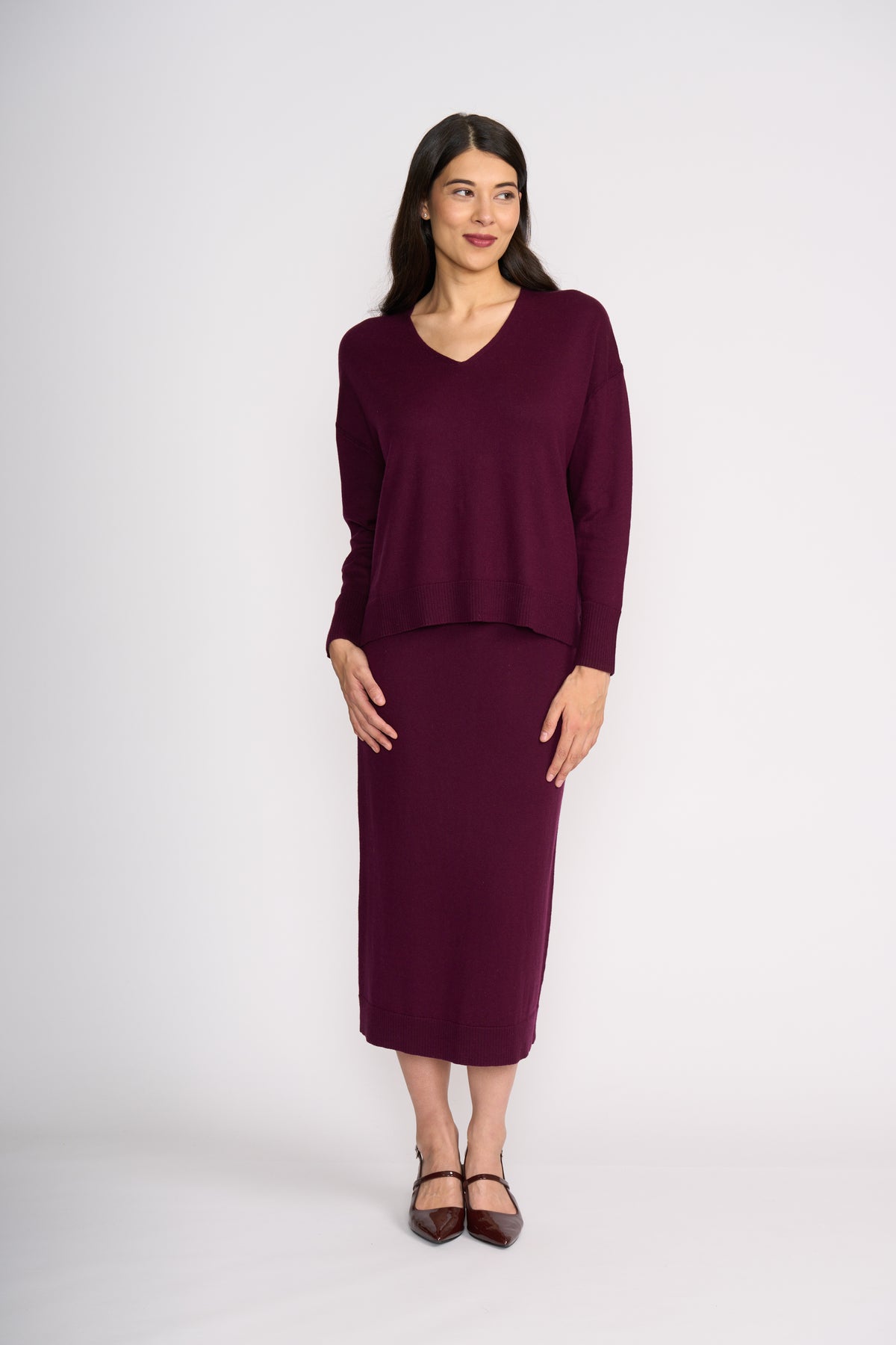 Foil Be Good Sweater in Cherry Lacquer