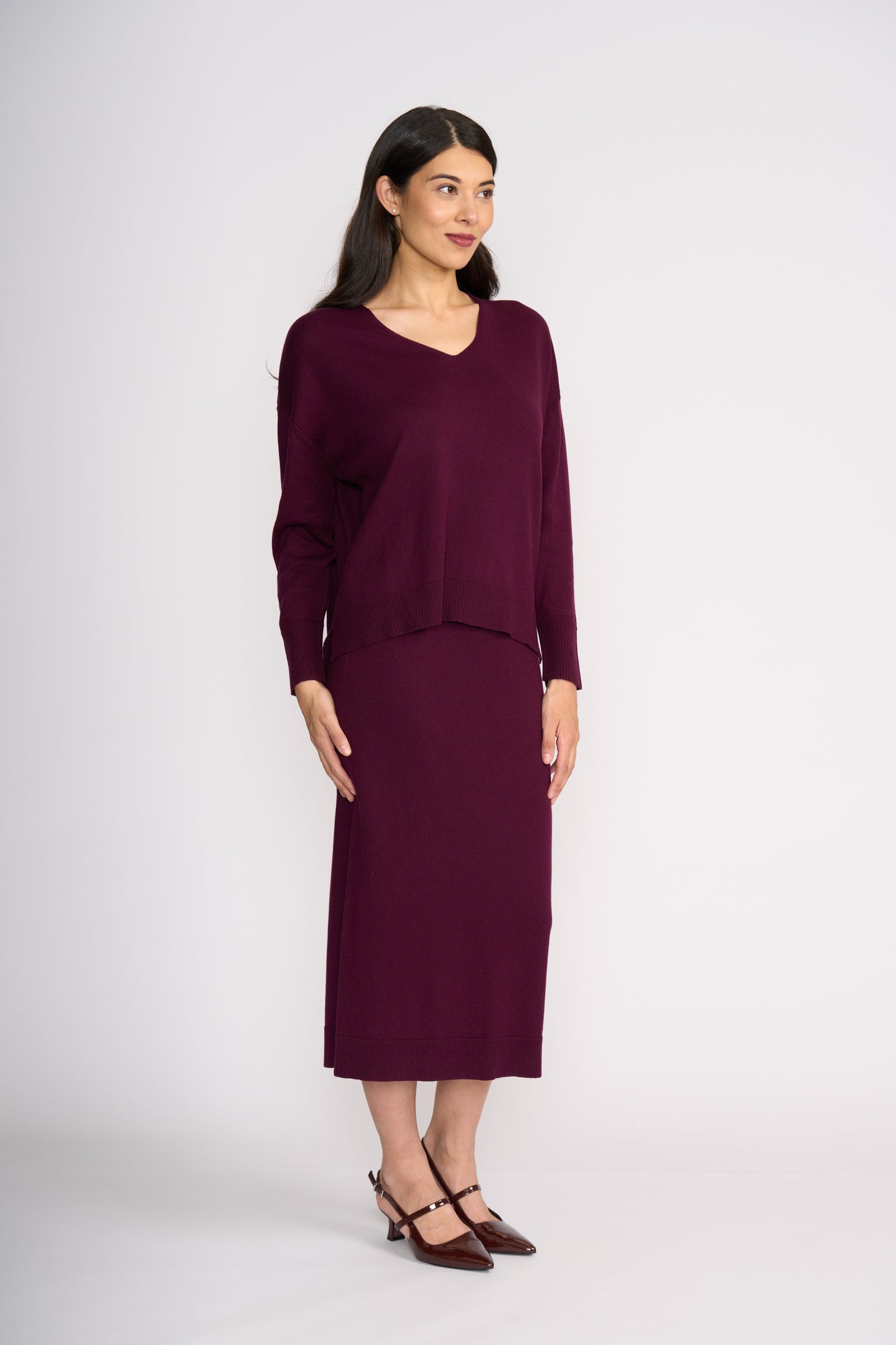 Foil Be Good Sweater in Cherry Lacquer