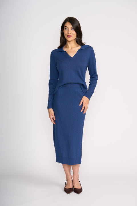 Foil Be Good Sweater in Indigo