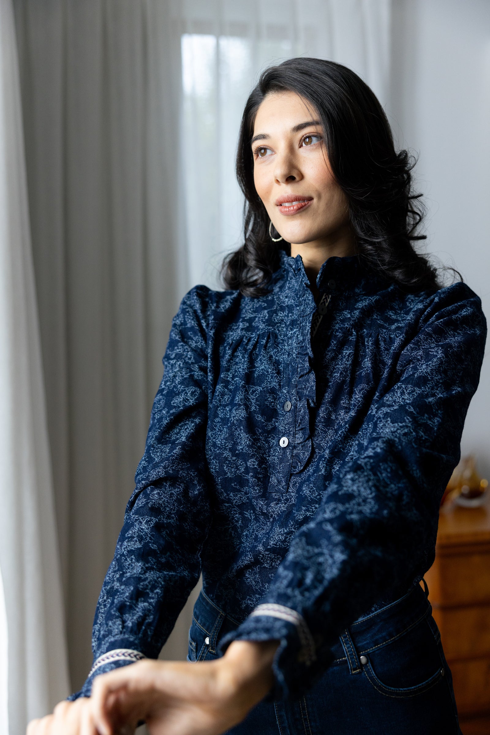 Foil Frilling Shirt in Tapestry