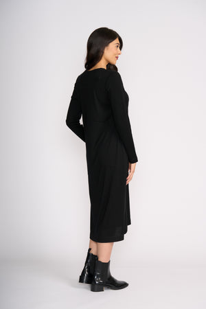 Foil Upper Cut Dress in Black