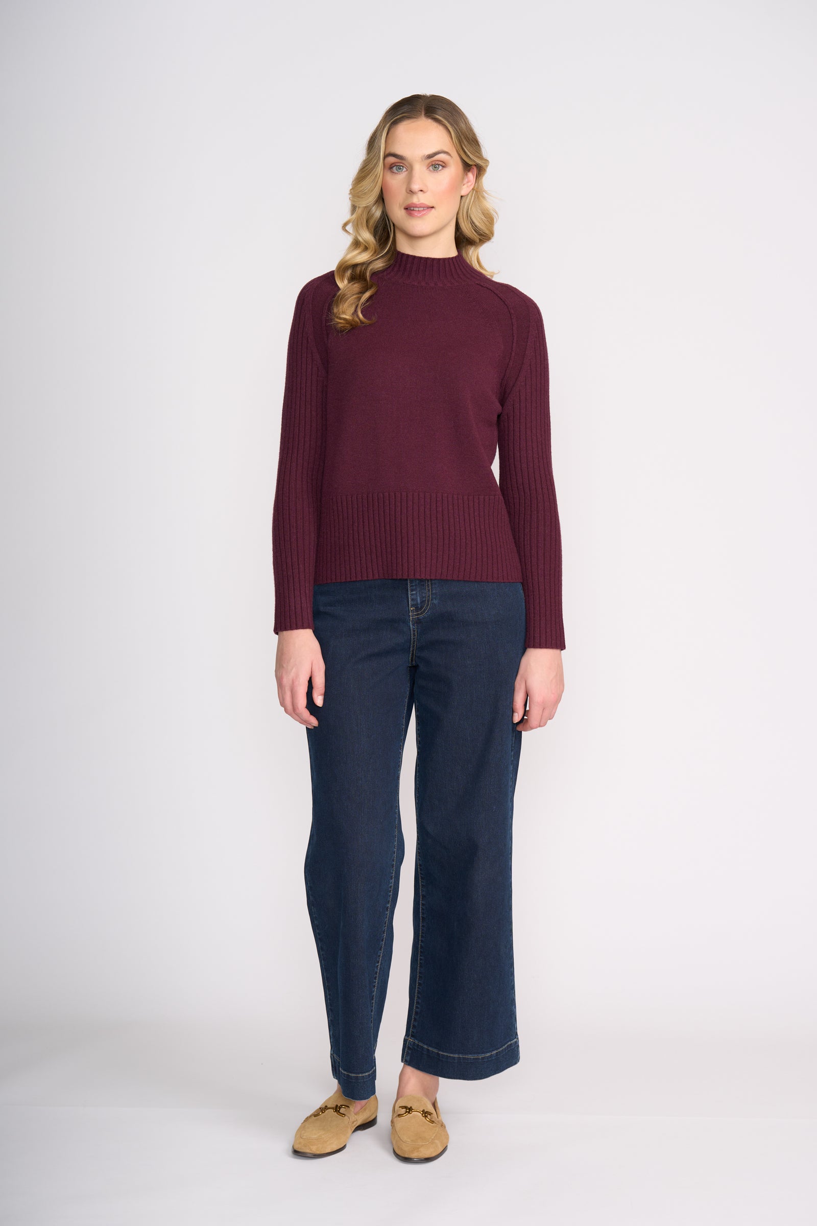 Foil Tread Carefully Sweater in Black Cherry