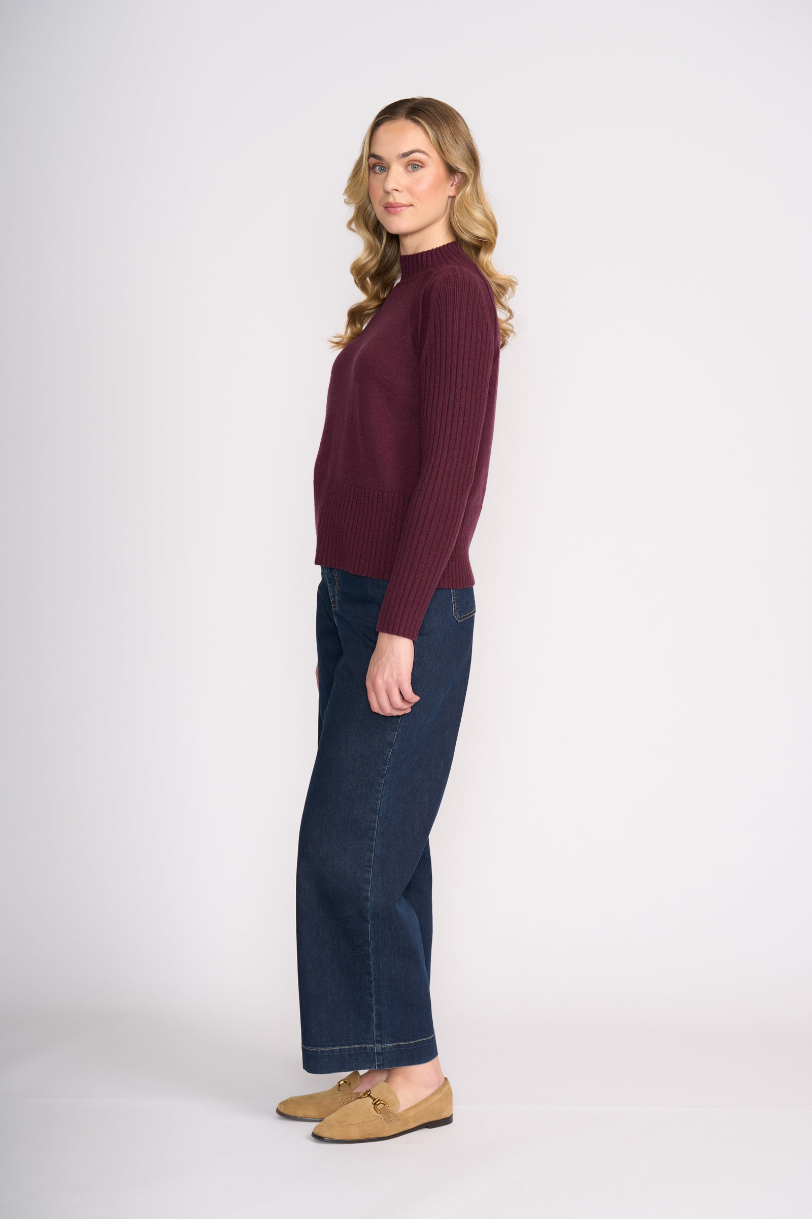 Foil Tread Carefully Sweater in Black Cherry