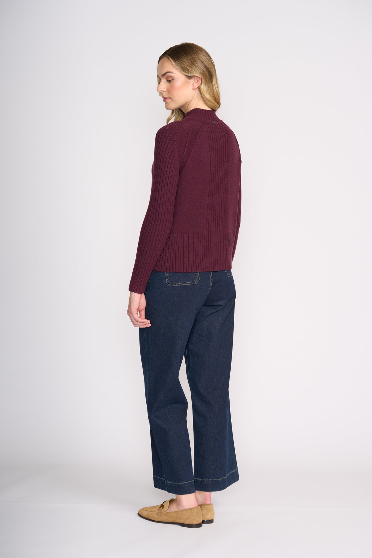 Foil Tread Carefully Sweater in Black Cherry