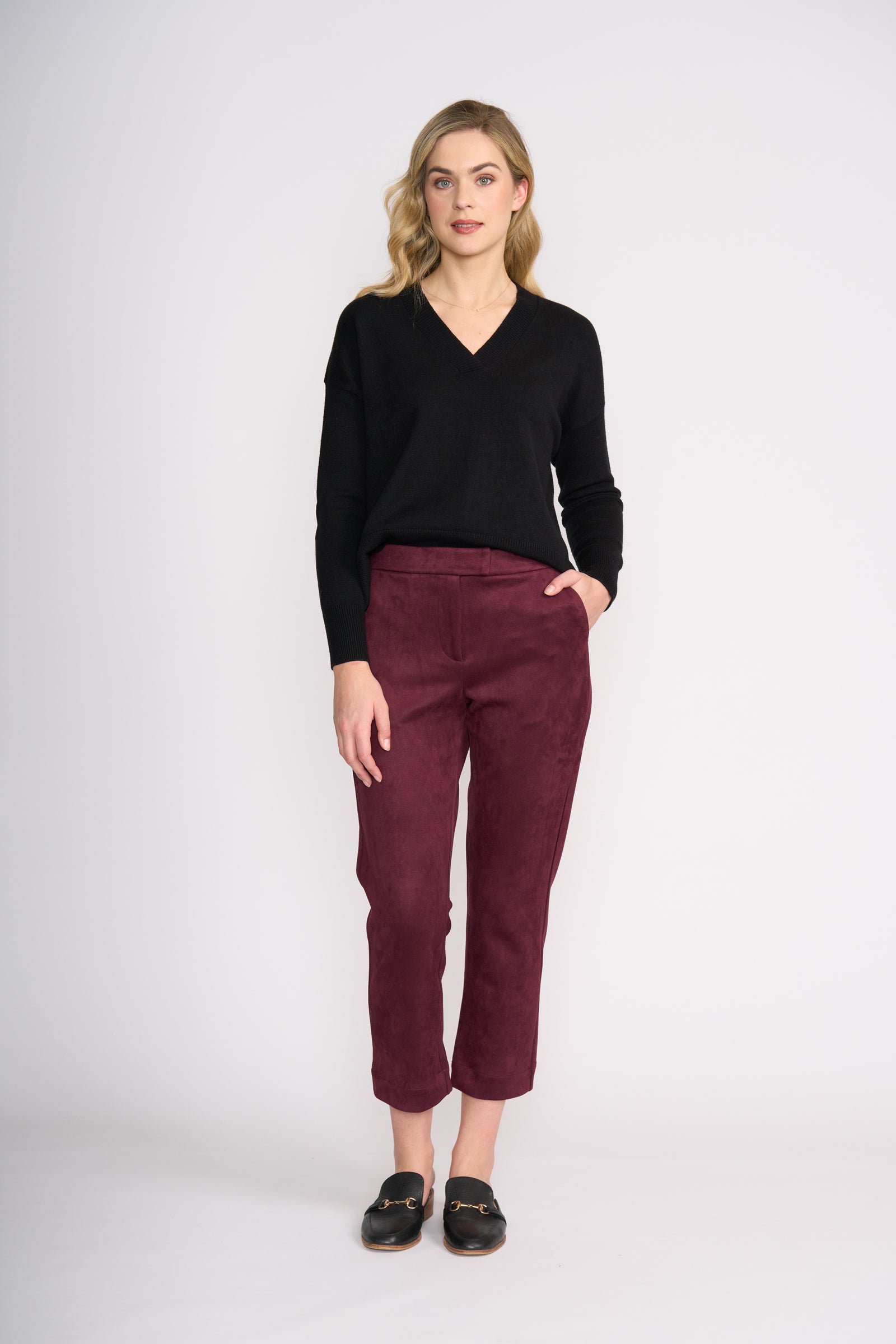 Foil Raiser Pant in Black Cherry