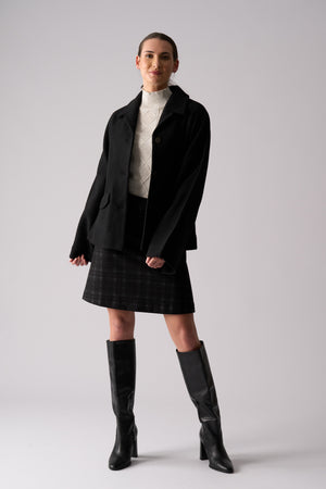 Foil Break Through Coat in Black