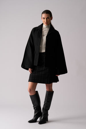 Foil Break Through Coat in Black