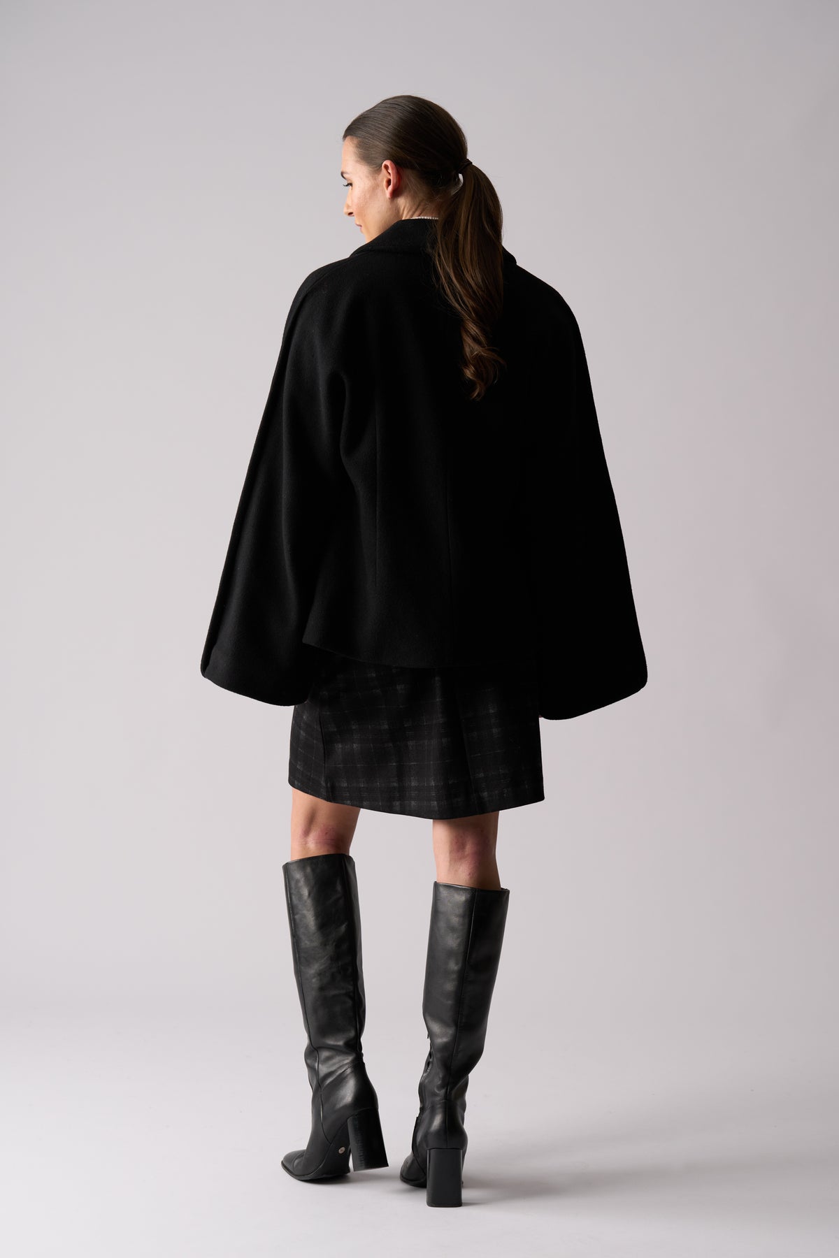 Foil Break Through Coat in Black