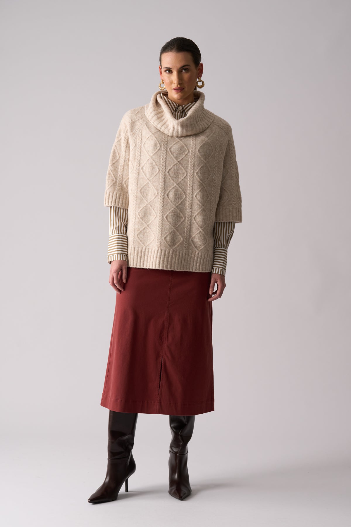 Foil Suave Operator Skirt in Russett