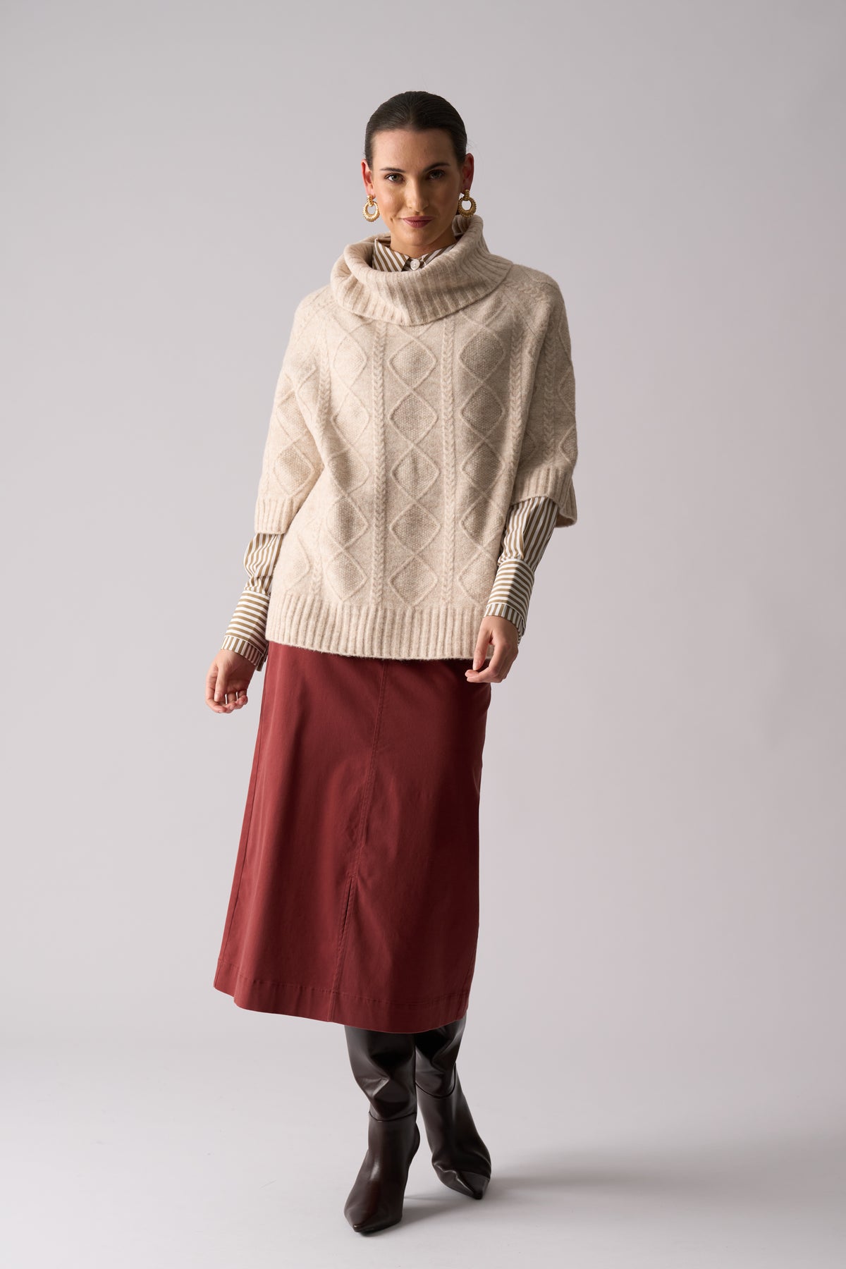 Foil Suave Operator Skirt in Russett