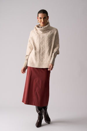 Foil Suave Operator Skirt in Russett