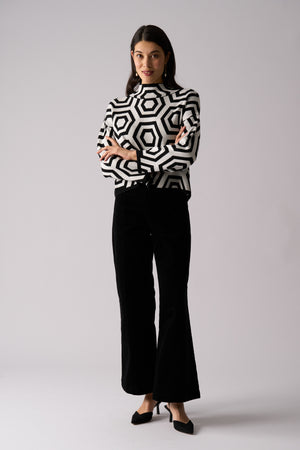 Foil Bee Bold Sweater in Black Hex