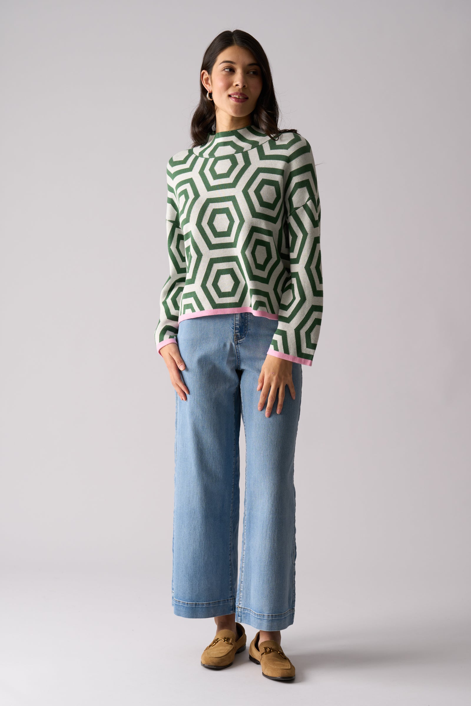 Foil Bee Bold Sweater in Sage Hex