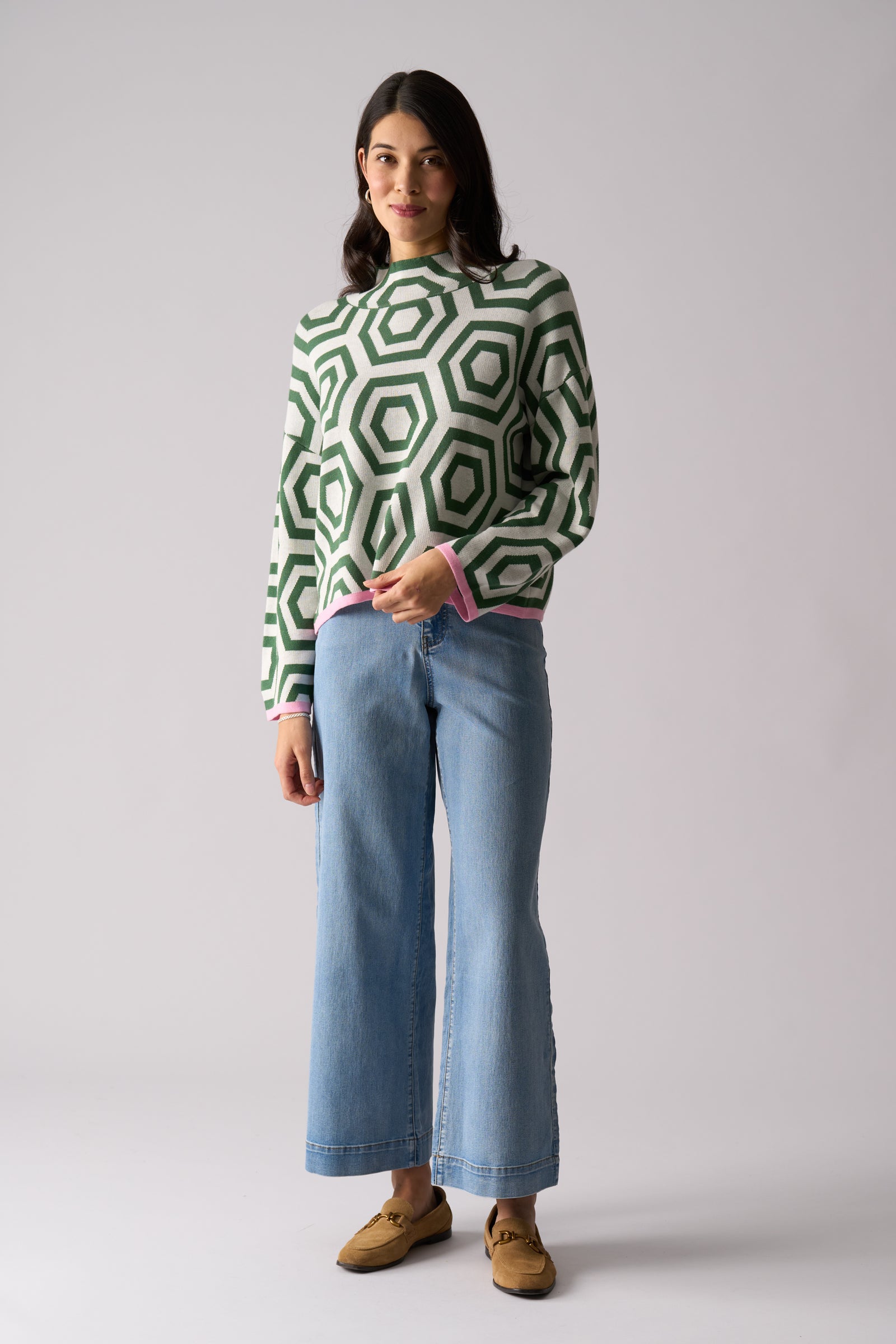 Foil Bee Bold Sweater in Sage Hex