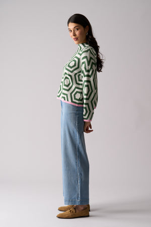 Foil Bee Bold Sweater in Sage Hex