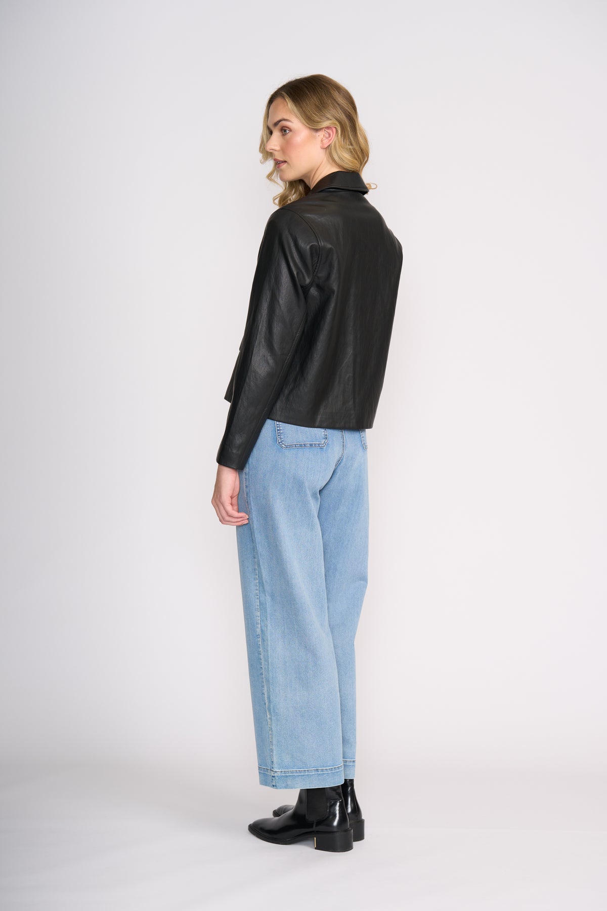 Foil Faux Real Jacket in Black