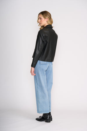 Foil Faux Real Jacket in Black