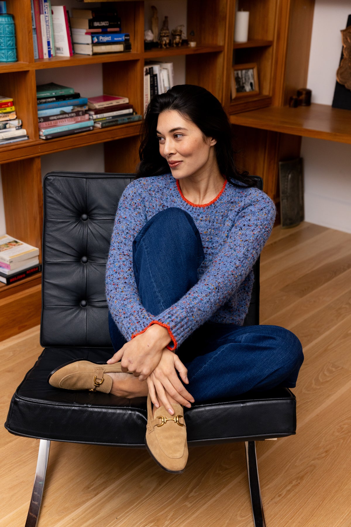 Foil Olives Jean in Indigo