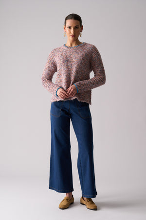 Foil Tip Of Greatness Sweater in Powder Pink