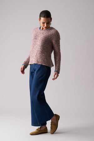 Foil Tip Of Greatness Sweater in Powder Pink