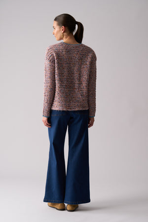 Foil Tip Of Greatness Sweater in Powder Pink