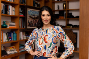 Foil Razzle Dazzle Blouse in Geologic