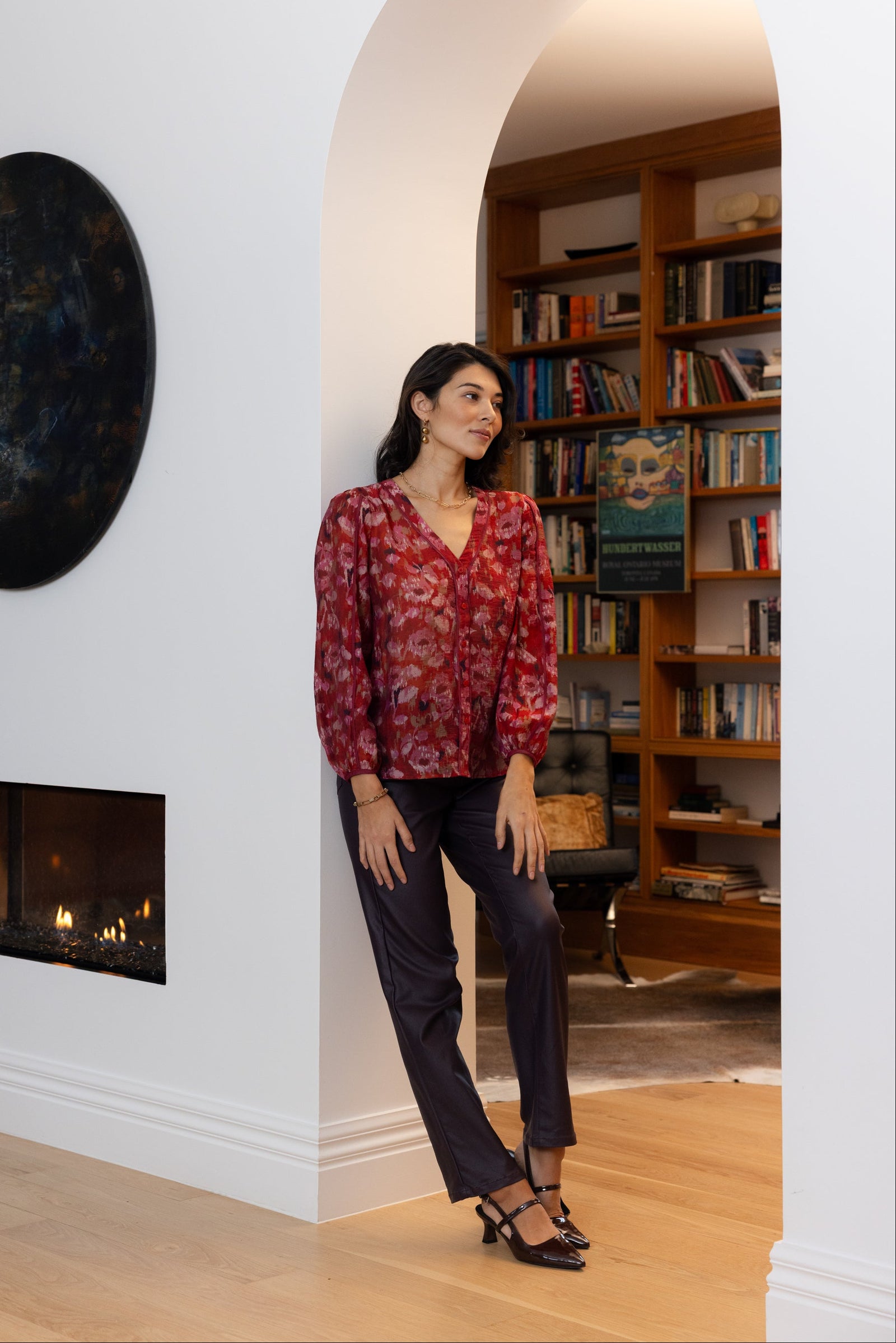 Foil Pipeline Blouse in Winter Blooms