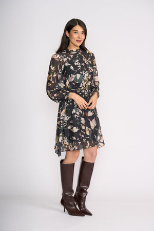 Foil Cute Pair Dress in Shadow Leaf