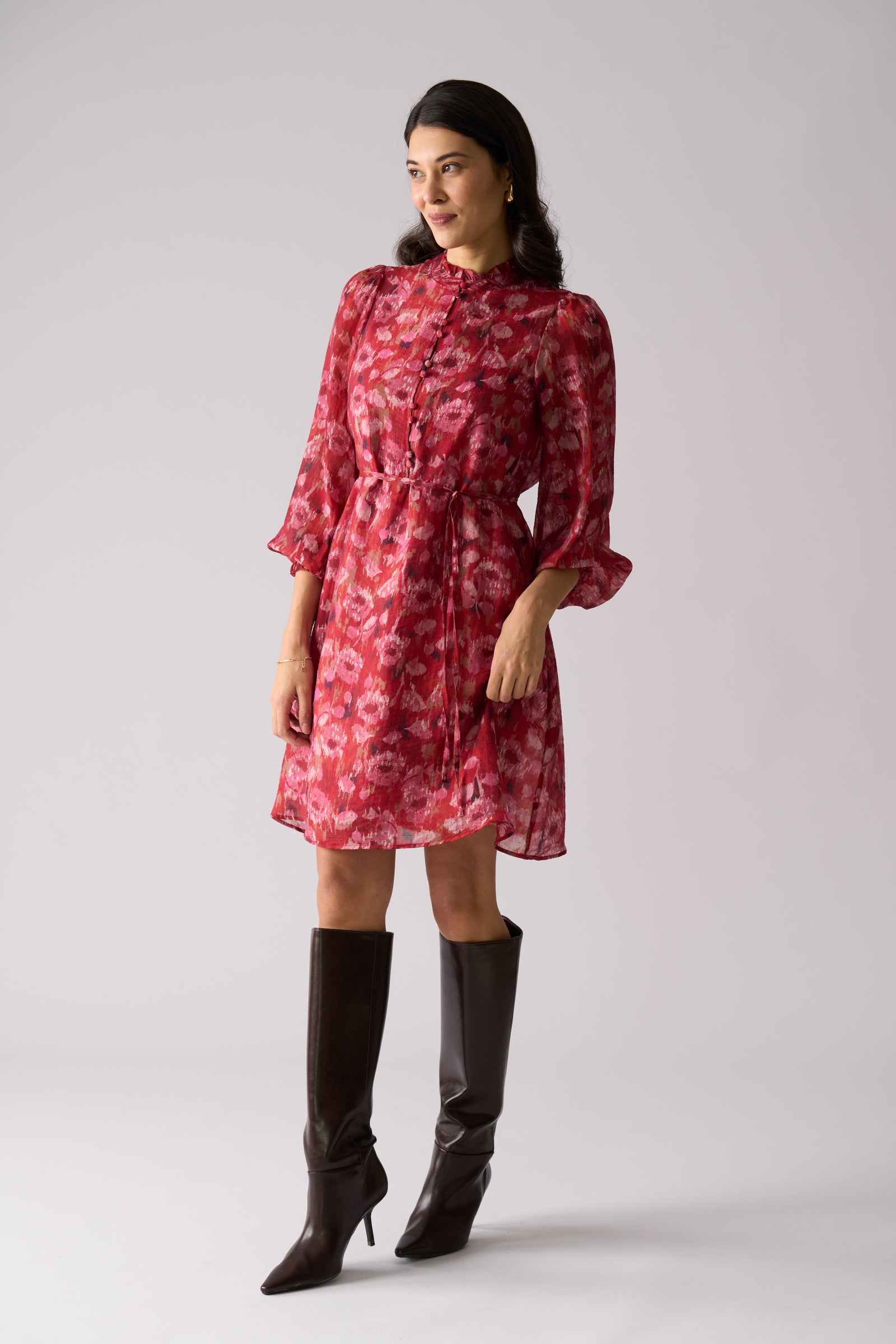 Foil Cute Pair Dress in Winter Blooms