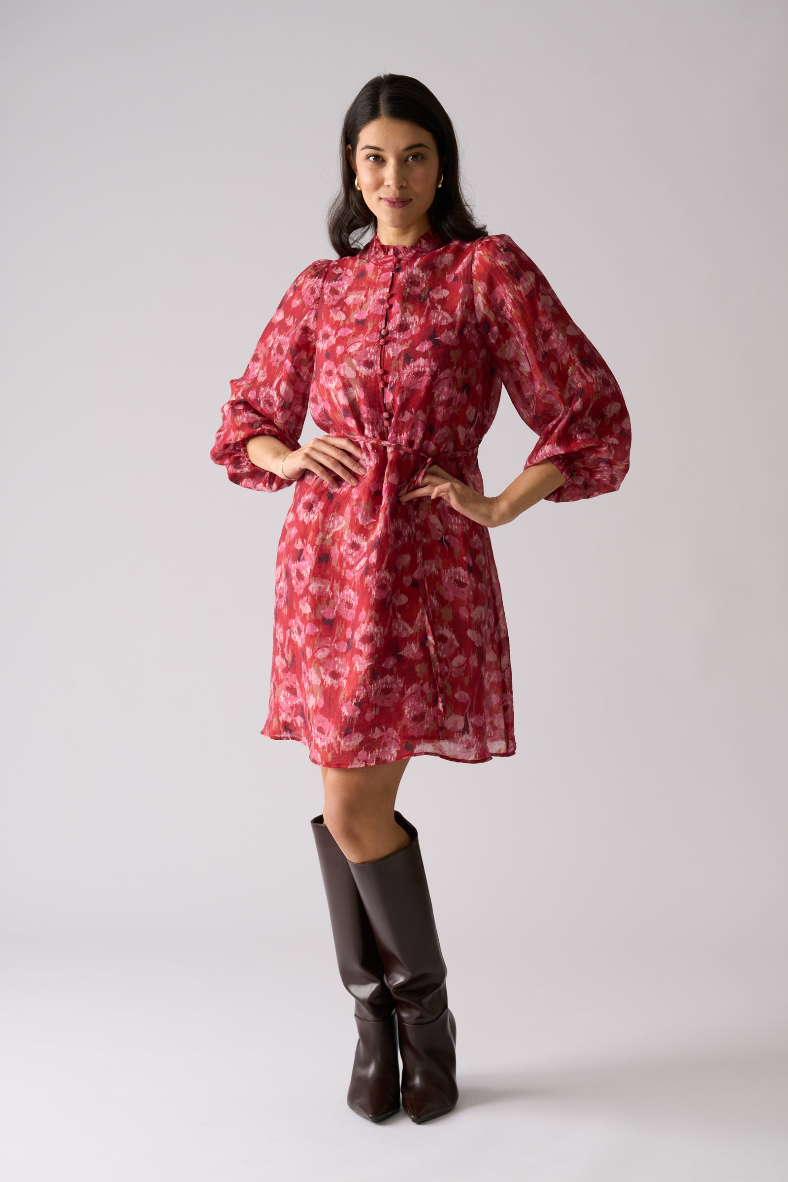 Foil Cute Pair Dress in Winter Blooms