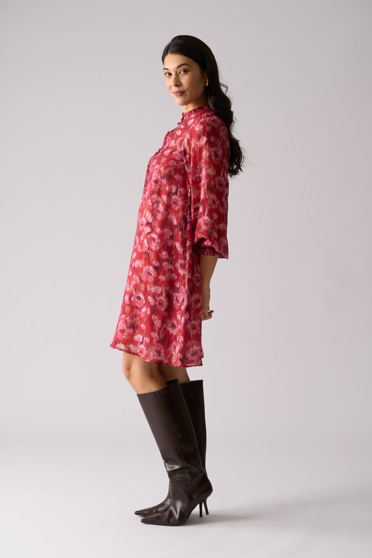 Foil Cute Pair Dress in Winter Blooms