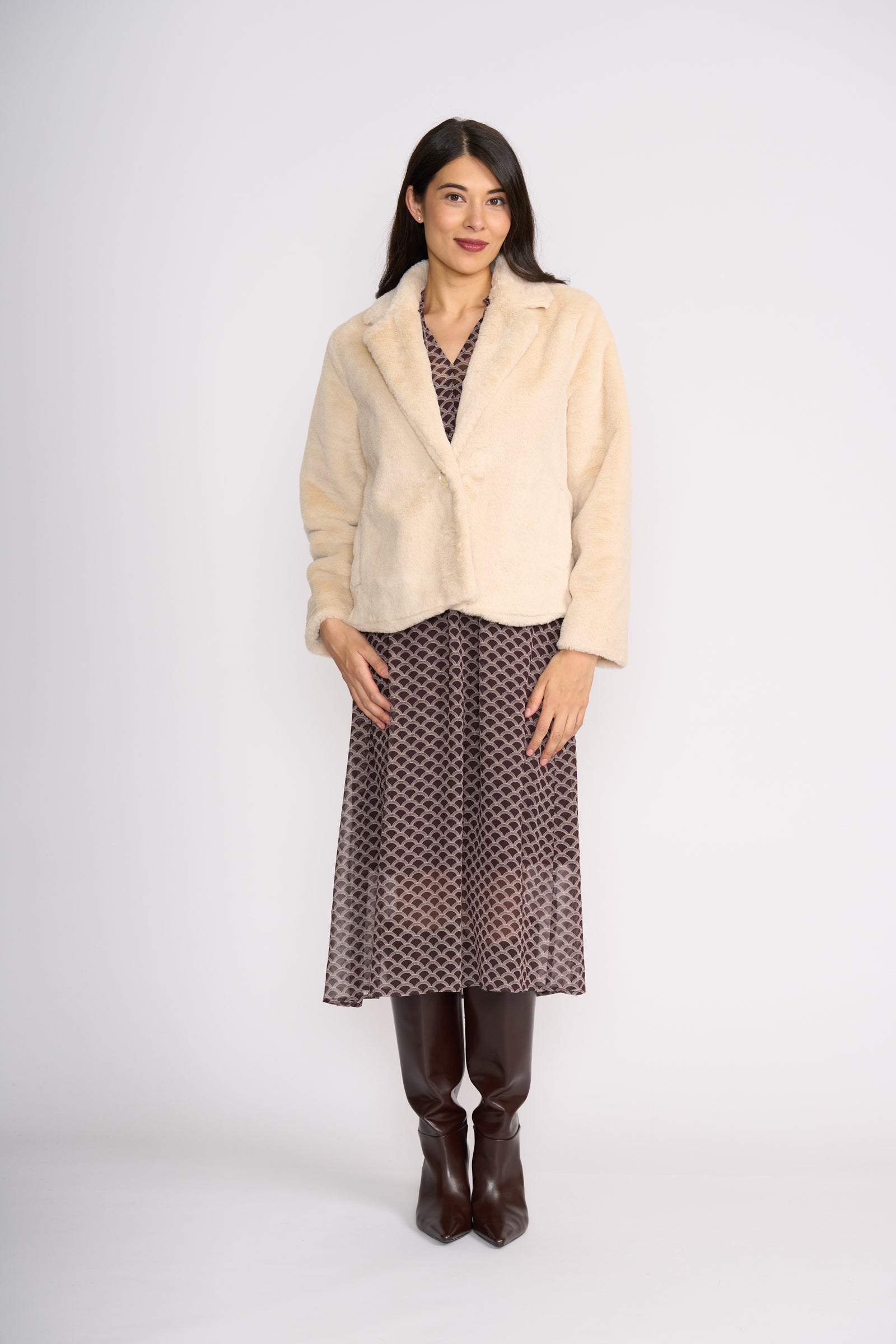 Foil Monte Jacket in Creme Brulee