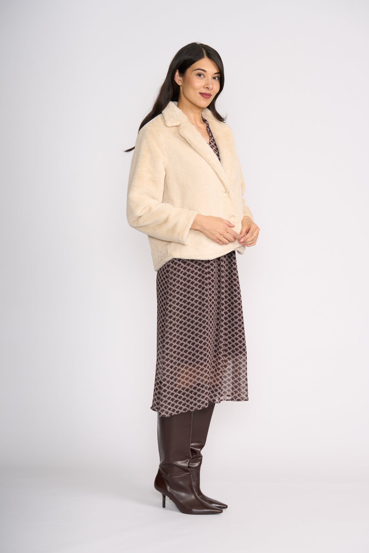 Foil Monte Jacket in Creme Brulee