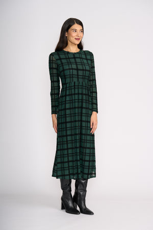 Foil Flock Yeah Dress in Bottle Check