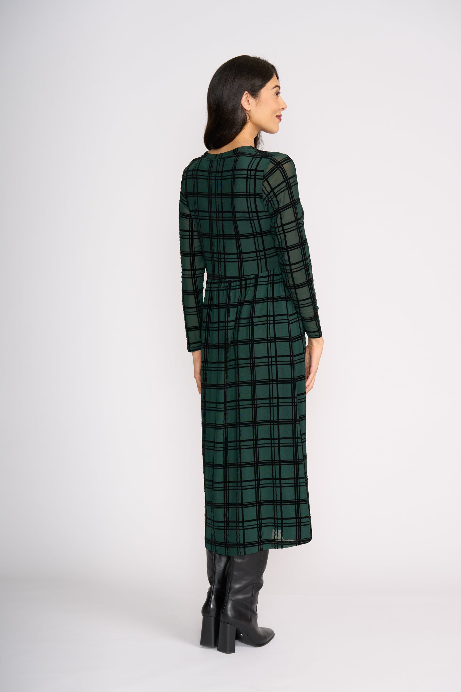 Foil Flock Yeah Dress in Bottle Check