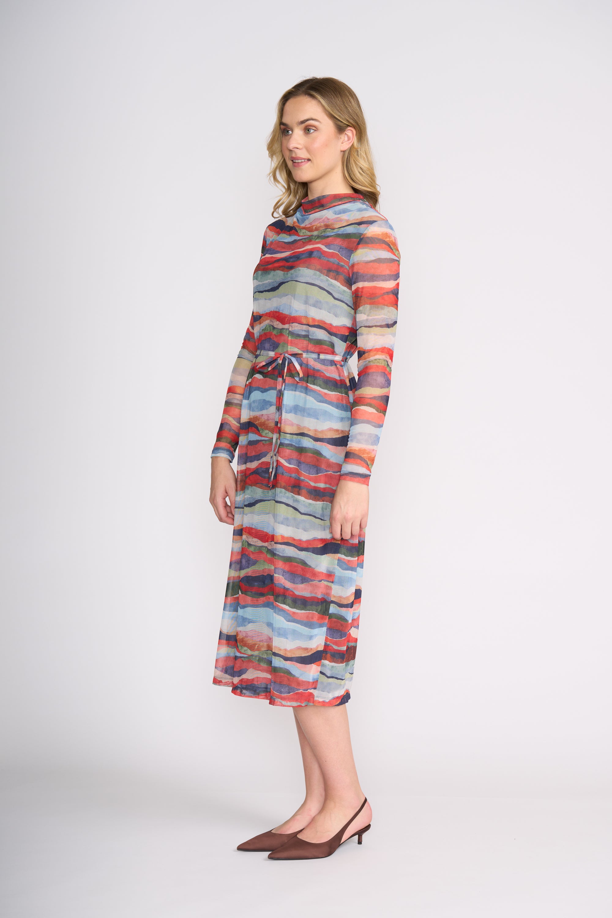 Foil Sheer Fun Dress in Terrain