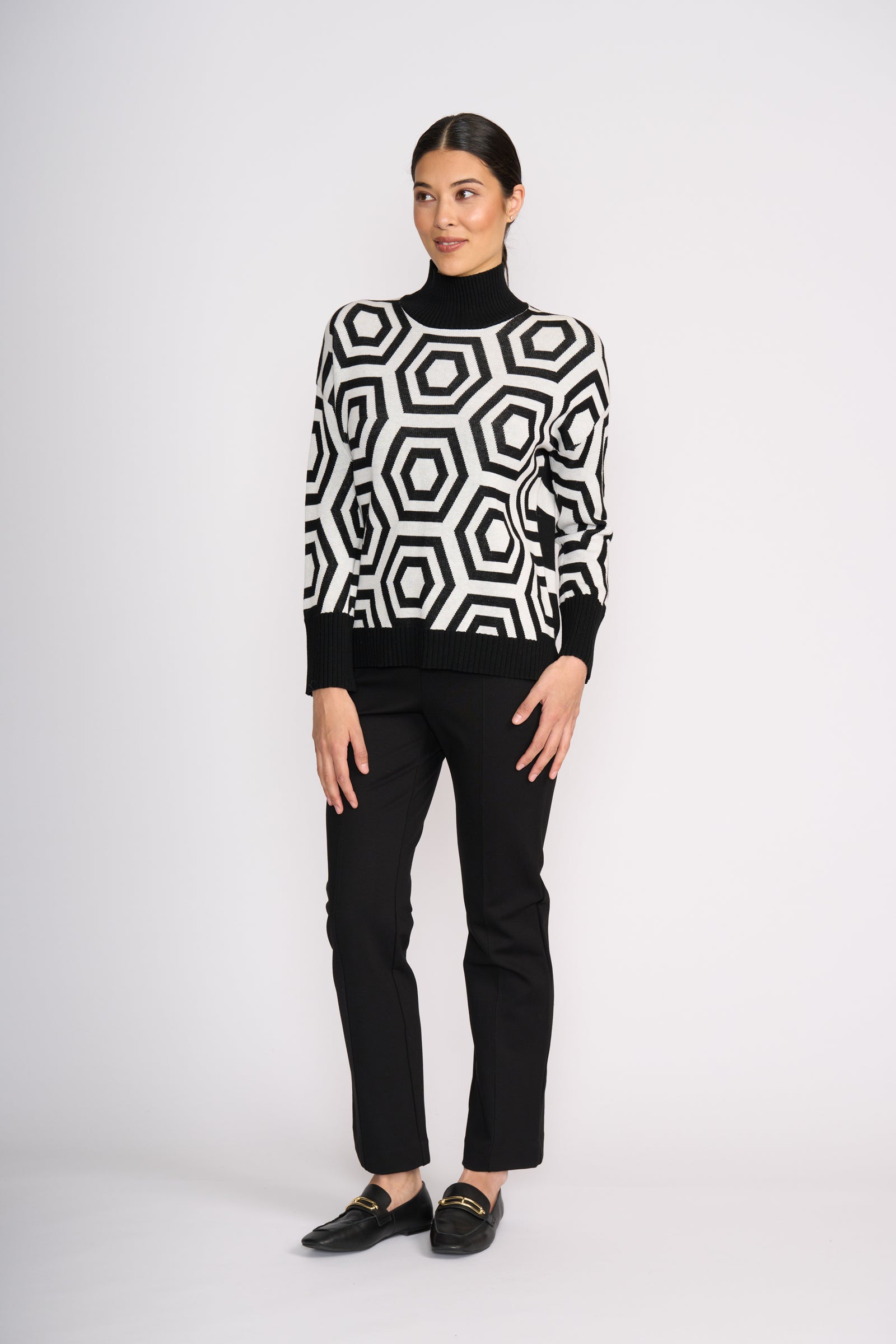 Foil Next Level Sweater in Black Hex