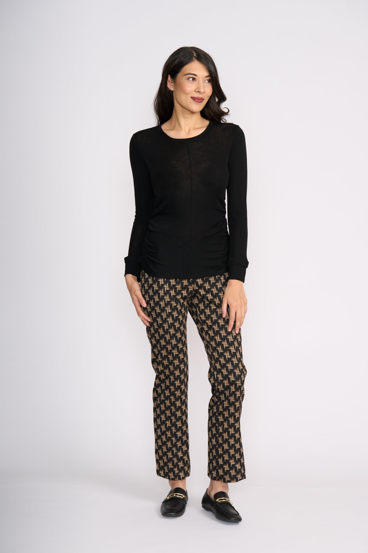 Foil Foil Double Up Top in Black