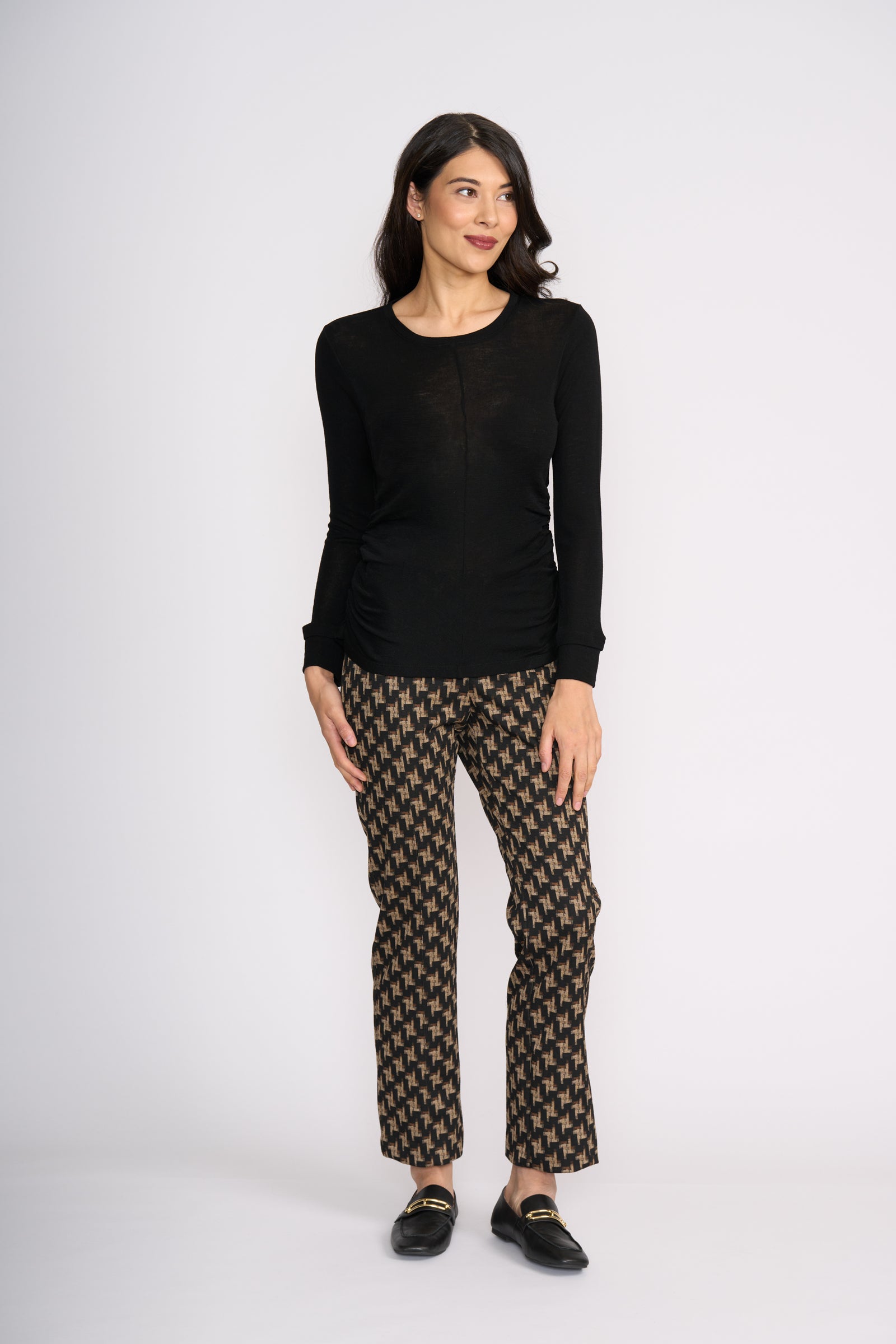 Foil Foil Double Up Top in Black