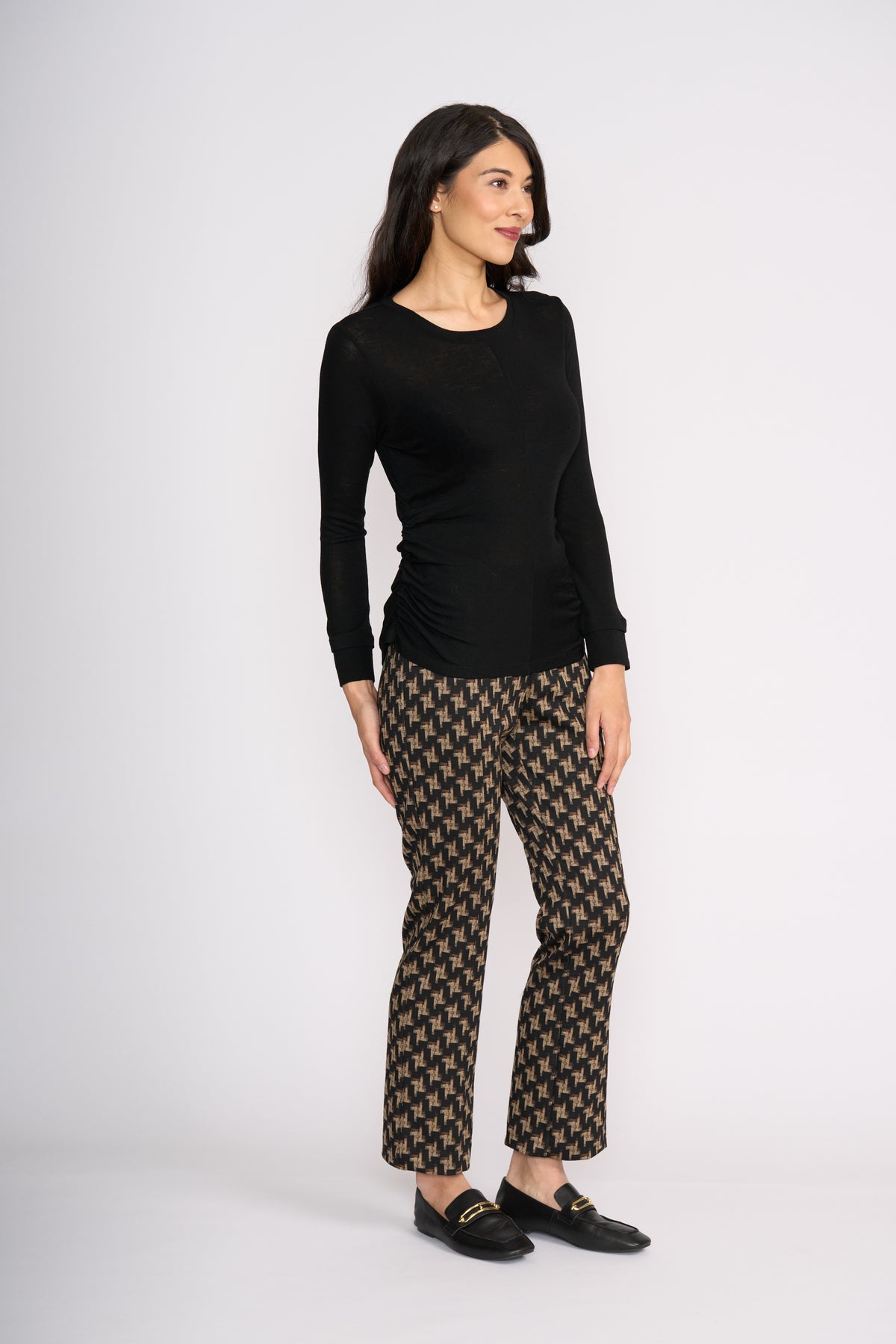 Foil Foil Double Up Top in Black