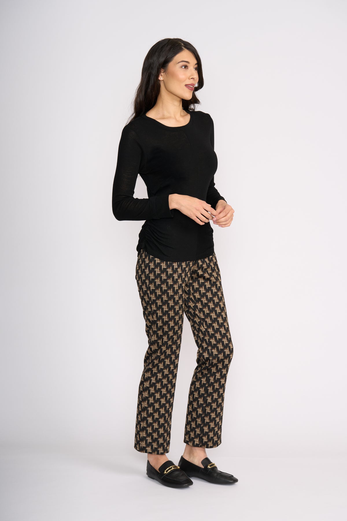 Foil Foil Double Up Top in Black